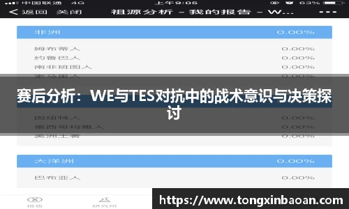 赛后分析：WE与TES对抗中的战术意识与决策探讨